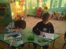 Рисование "Деревья в инее"