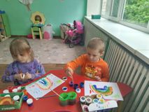 Рисование "Радуга". Подготовительная группа
