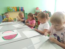 Аппликация "Арбуз". Старшая группа